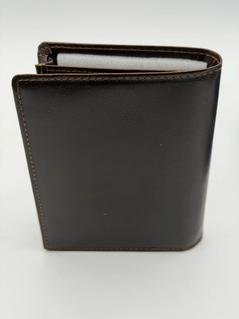 Niucunzh Mens Brown Leather Bifold Wallet Extra Large Capacity Card Hold